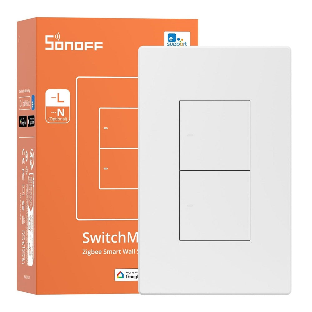 Dispositivo de Conmutación Zigbee Sin Línea Neutra Sonoff SwitchMan ZBM5 Dos Canales