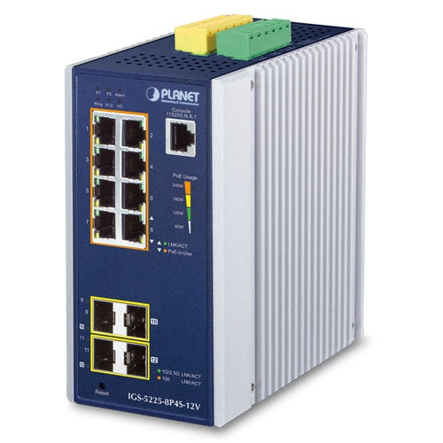 Switch Industrial L2+ 8 Puertos 10/100/1000T 802.3at PoE + 2 Puertos 100/1G SFP + 2 Puertos 100/1G/2.5G SFP Switch Ethernet Administrado con Amplificador de 12 V (-40~75 Grados C)