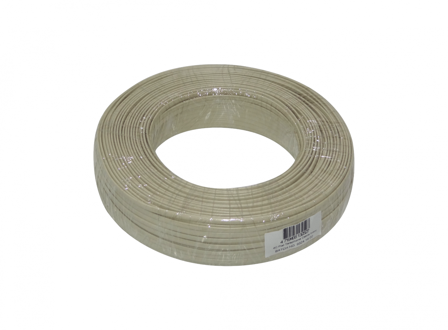 J100-4P. Cable Telefónico Plano de 4 Hilos Blanco/Gris/Marfil en Carrete de 100 Metros