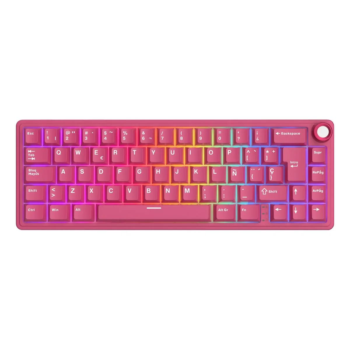 Teclado mecánico RK R65 Berry Red formato 65% en español con iluminación RGB de Royal Kludge