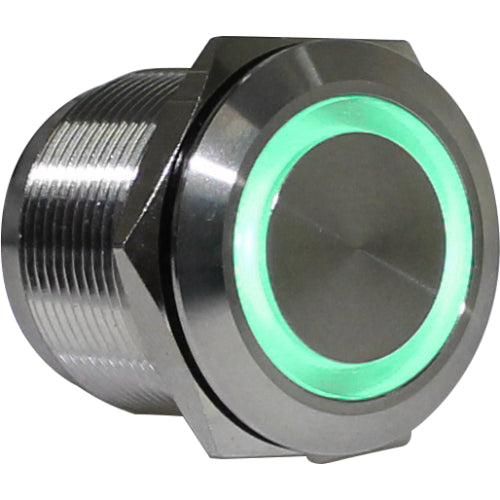 Pulsador antivandálico momentáneo iluminado Serie AVI - Ø 22mm - Blanco - Piloto LED 12VAC/DC