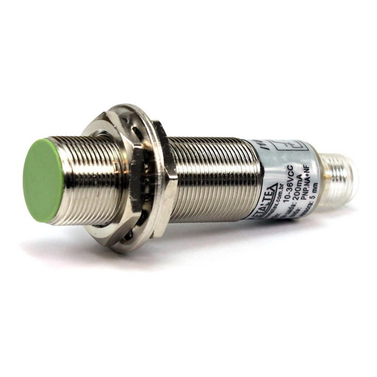Sensor Inductivo rasante M18 SN: 5mm - PNP conector M12 1NA + 1NC