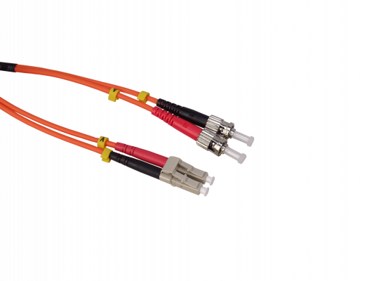 JFMLT3. Cable puente de fibra óptica multimodo dúplex LC a ST de 3 metros, OM1, diámetro 3,0 mm, núcleo 62,5/125 µm, cubierta LSZH.