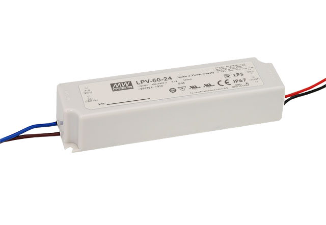 Driver LED plástico voltaje 60W LPV-60 - 5V