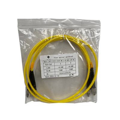 JFSTT1. Latiguillo de fibra óptica dúplex monomodo SM de 1 m, conectores ST-ST, núcleo 9/125 µm, cable de 3 mm