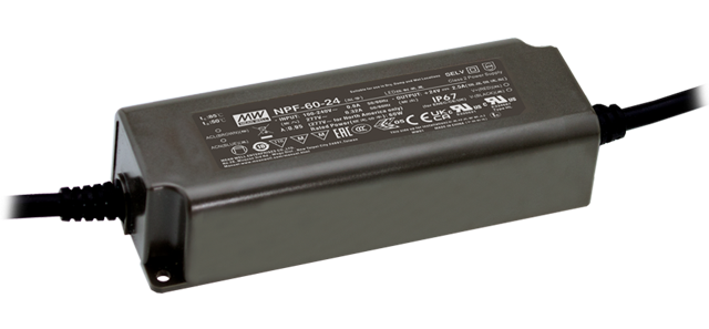 Driver LED plástico voltaje PFC IP67 60W NPF-60 - 24V
