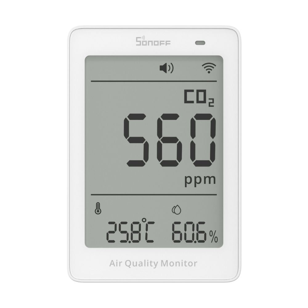 Dispositivo de Vigilancia de la Composición Atmosférica CO2 con Conectividad WiFi Matter – Sonoff AirGuard SAWF-08P