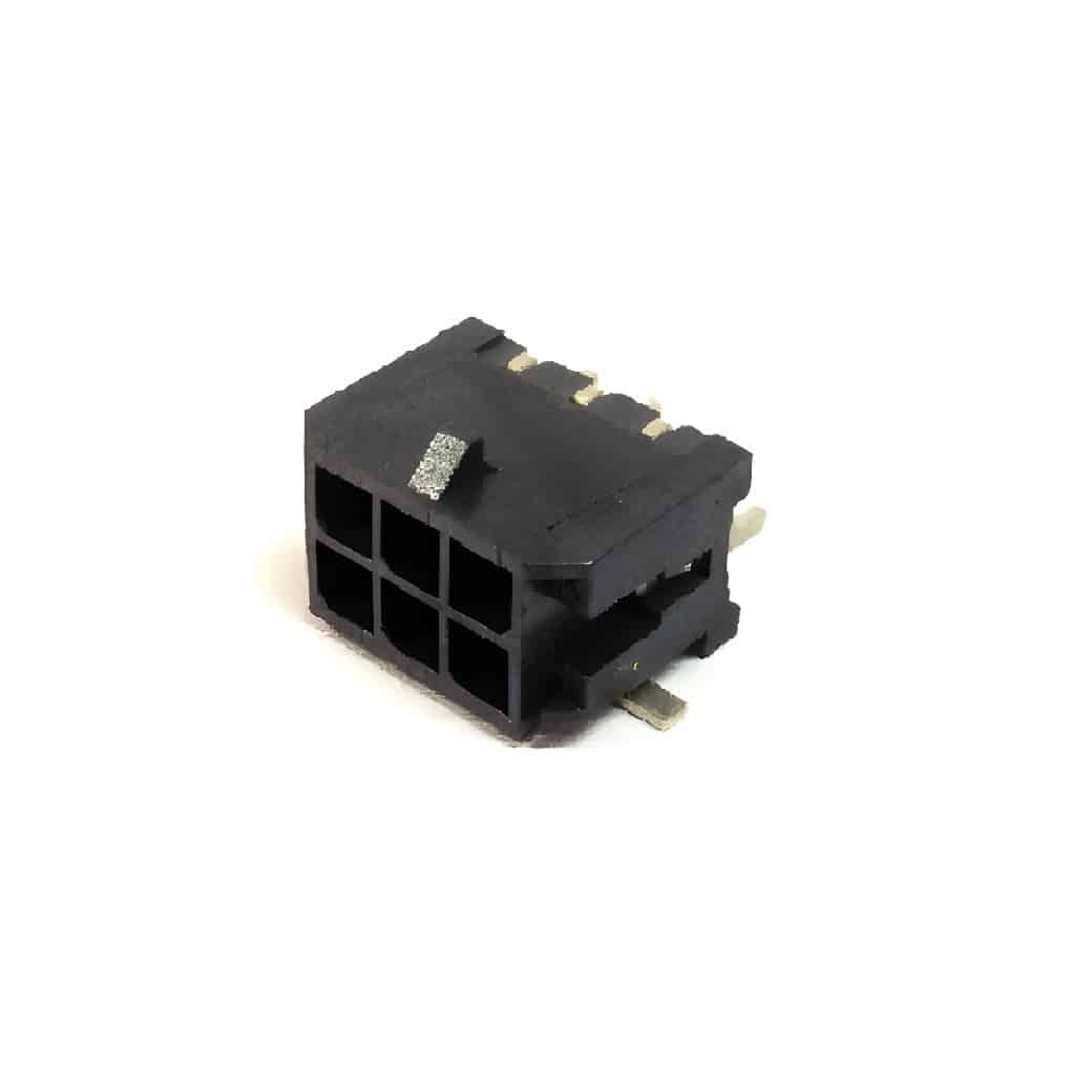 Conector Micro-FIT de Género Femenino 6 Contactos Angulado 90° en Montaje de Superficie