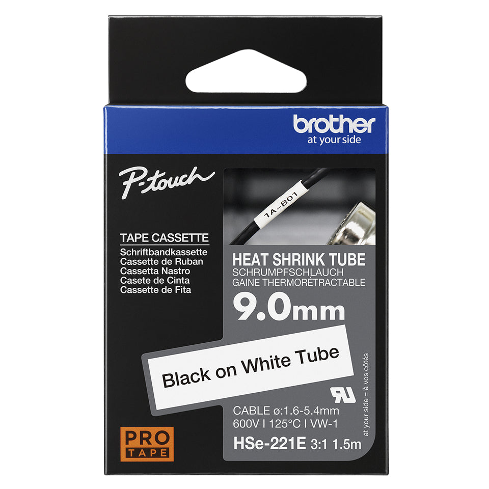 Brother Cinta rotuladora HSE-221E 8.8MMx1.51 metros black
