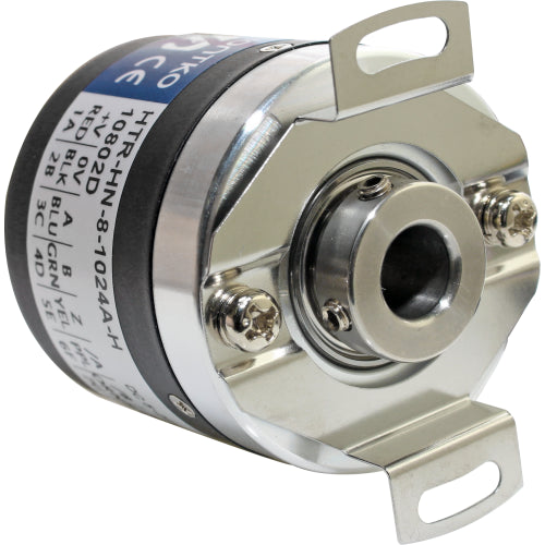 Encoder incremental diámetro 38mm Serie HTR - Push-Pull - 3A - Eje sólido - 100PPR