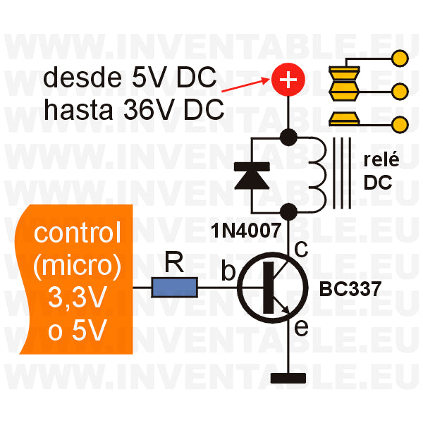 Transistor de unión BJT polaridad NPN modelo BC337