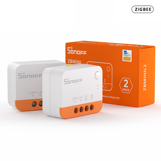 Lote de 2 módulos de automatización Zigbee sin conductor neutro Sonoff Mini Extreme ZBMINIL2
