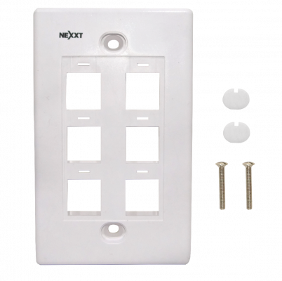 FP6WL LINKMADE Blanco 6-Keystone Vertical Faceplate 70x114mm