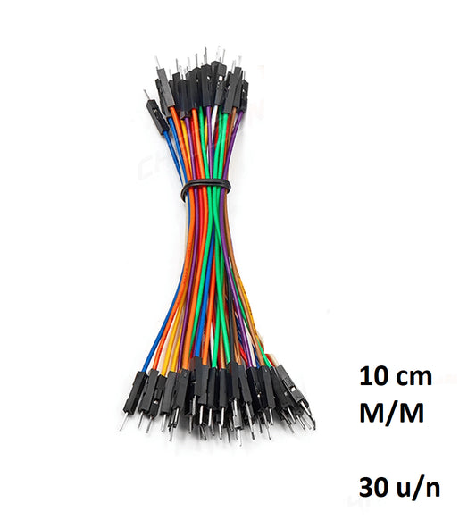 Conectores Dupont para Protoboard Macho/Macho 30 Piezas