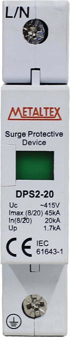 Dispositivo de protección contra sobre tensión 415VAC 20/45KA Tipo II serie DPS2 - 3 Polos