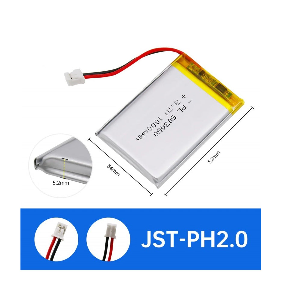 Celda Recargable de Iones de Litio 3.7V 1000mAh