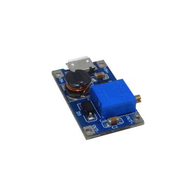 DCDC-MULTI-V Convertidor Elevador Ajustable Entrada:2-24VDC USB/2-pines Salida:5-28VDC 2A-Máx