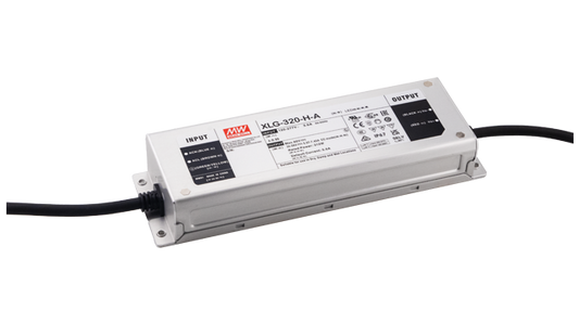 Driver LED metal de voltaje PFC 320W XLG-320 - 48V - ABV - Potenciómetro (Vo) + 3 en 1