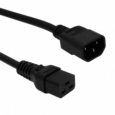 CCMD Negro C14-Macho C19-Hembra Cable de Alimentación 10A 3x1.5mm2 1,5-1,8 metros