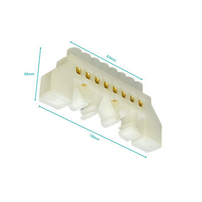REGLETA-8. Tira de conexiones blanca de 8 terminales para riel DIN de distribución eléctrica de 4 mm