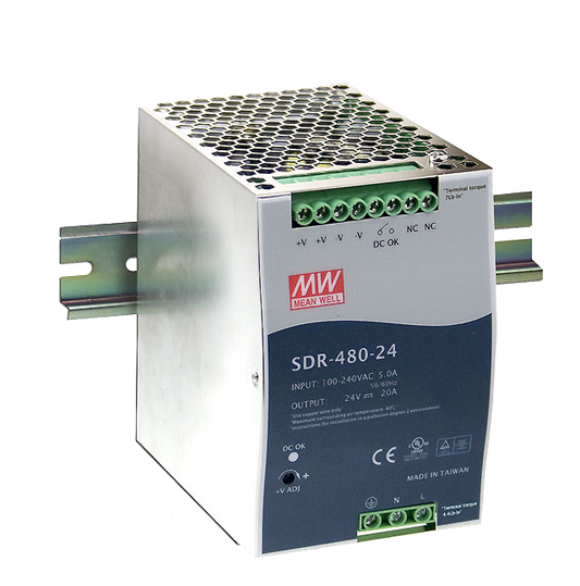 Fuente de poder Riel DIN 480W metal SDR-480 - 48V