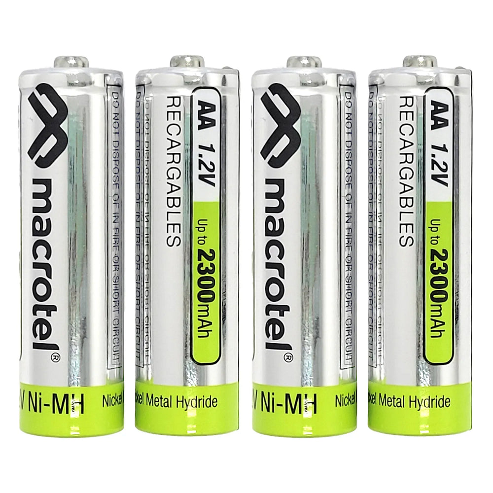Dispositivo Cargador de Acumuladores + 4 Baterías de Tipo AA con Capacidad 2300mAh – Macrotel