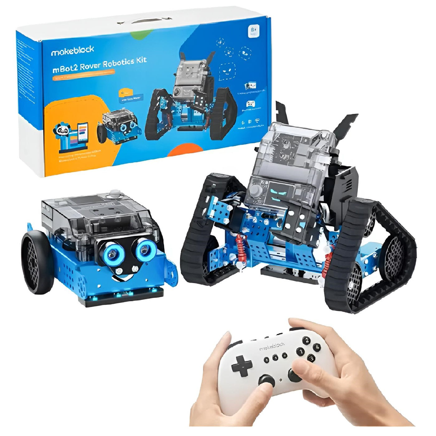 Makeblock mBot2 Rover Kit Doble Función – Plataforma Robótica Educativa STEM equipada con Detectores, Programación Python e Interfaz de Control Inteligente