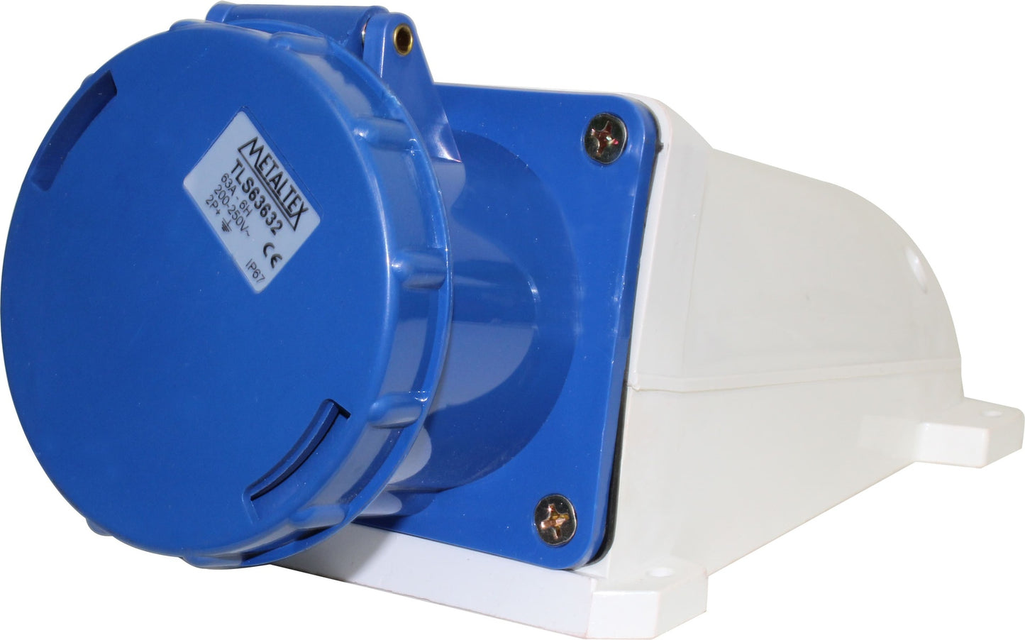 Enchufe industrial hembra sobrepuesto 220 a 250VAC 16 a 63A serie TLS - 63A - 2P+T - 6H