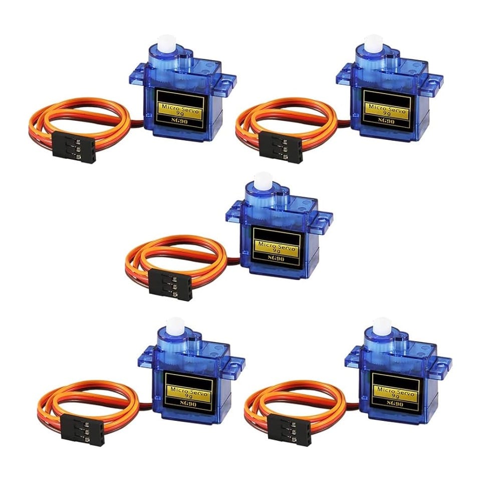 Conjunto de 5 Micro Actuadores Rotatorios SG90 9g