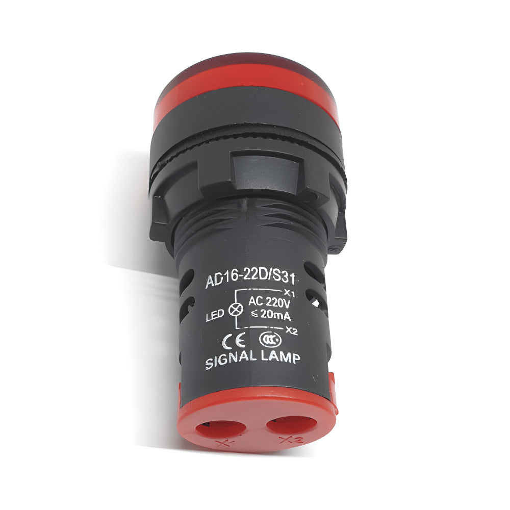 Indicador Luminoso Led 22mm 220VAC Color Rojo