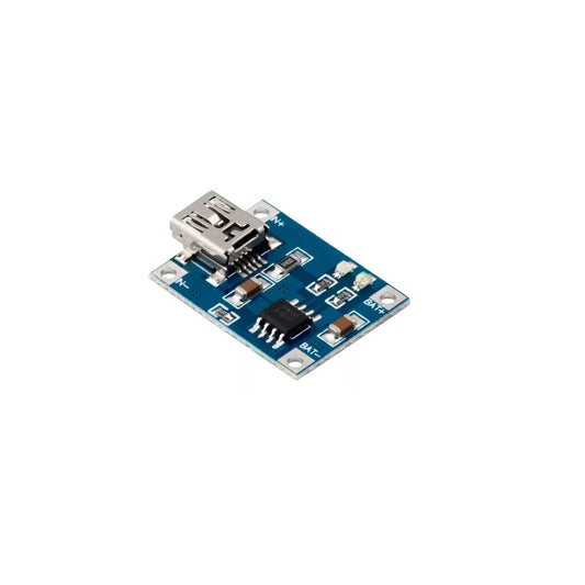 Adaptador de carga con conexión USB para acumuladores de iones de litio de 3.7V