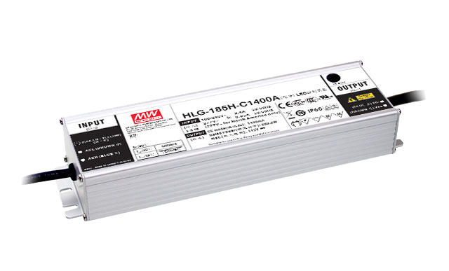 Driver LED carcasa metálica corriente 185W HLG-185H-C - 500mA (comúnmente usado) - AB - Ajuste Potenciómetro (Io) + 3 en 1