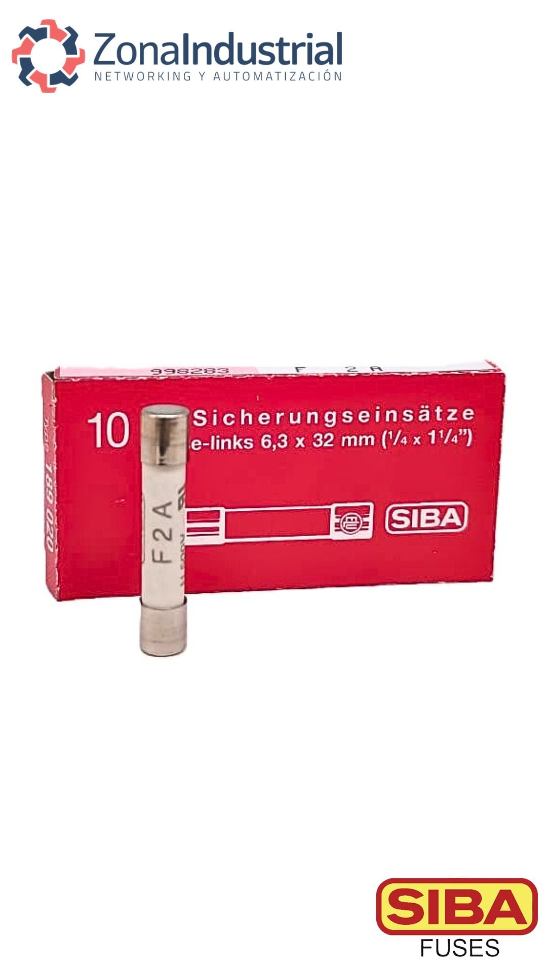 Fusible 6x32mm, curva F (rápida), cerámico H, 500VAC max., marca SIBA (Alemania) - 1,6A