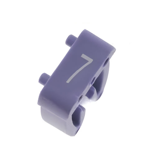 Juego de 10 Etiquetas Identificadoras de Cableado Marcación 7 Color Morado Rango 4 a 6mm² – Onka