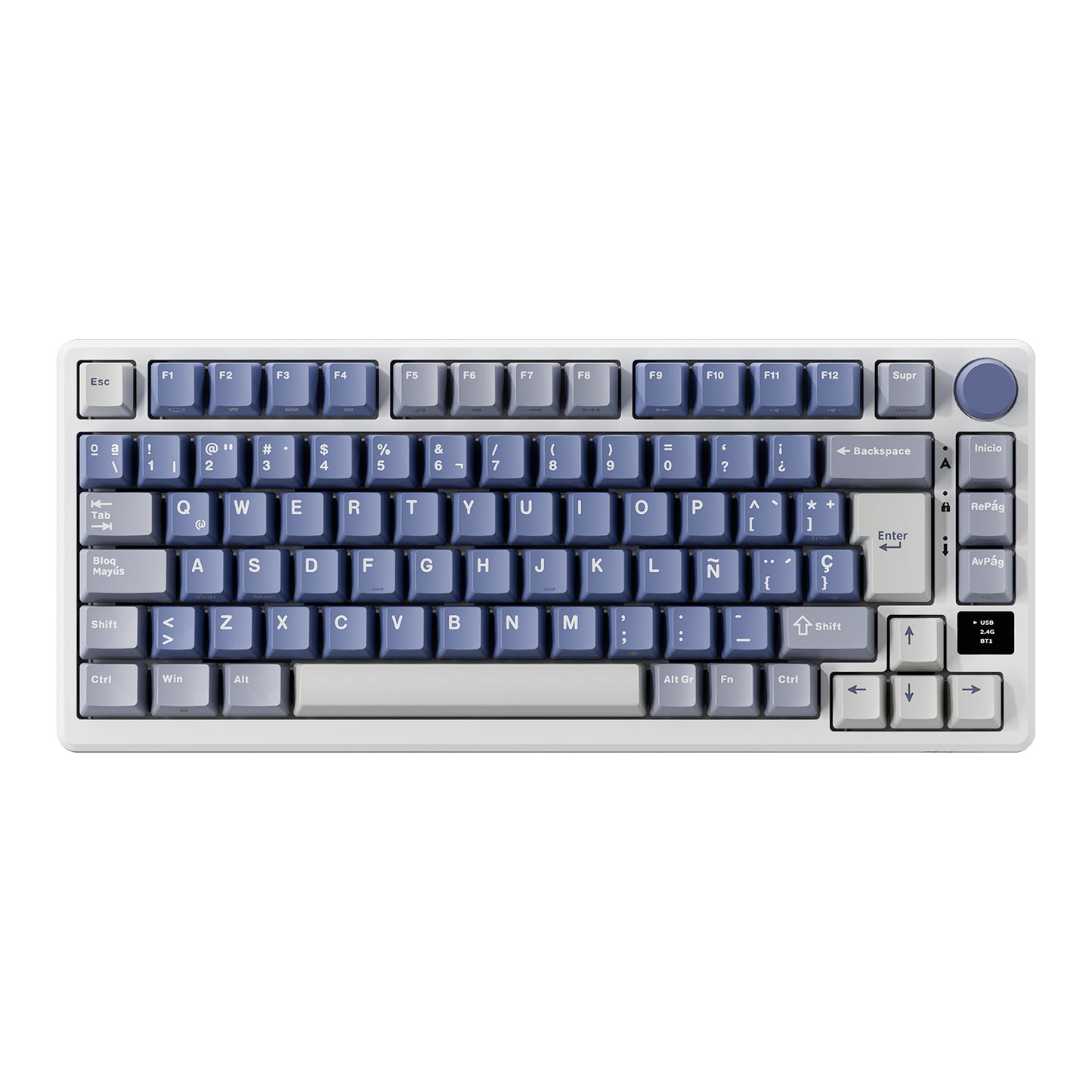 Periférico Mecánico Inalámbrico RK M75 Ocean Blue con distribución 75% Español – Royal Kludge