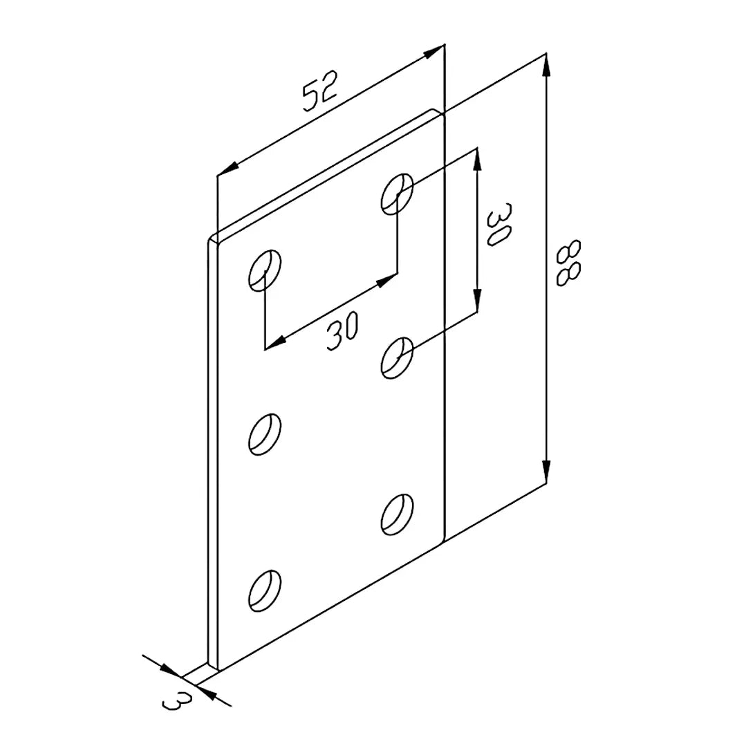 Elemento de Fijación Cuadrangular para Carril Tslot 30x60 (empaque 2 piezas)