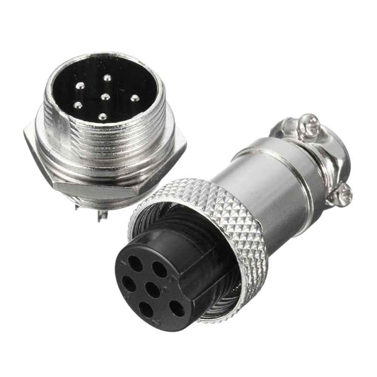 Conector Enchufe Hembra Macho 6 Pines Gx16-6 (pack 2 und)