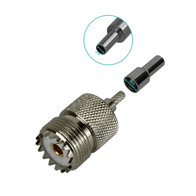 UH1C. Conector Hembra UHF RG316 Crimpable CA100 RG174