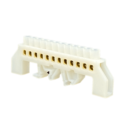 REGLETA-DB12. Regleta Blanca 12-Terminales 4mm Riel DIN Distribución Eléctrica