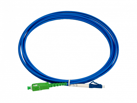 JBSAL5. Latiguillo fibra óptica monomodo simplex LSZH blindado 5m LC/UPC-SC/APC 3.0mm 9/125um
