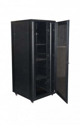 RK42-9P8L LINKMADE Armario Rack 42 Unidades 800mm Ancho 900mm Profundidad Negro con 2 Guía-Cables Verticales