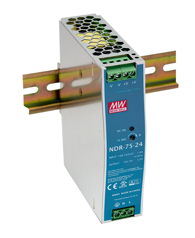 Fuente de poder Riel DIN metálica 75W NDR-75 - 12V