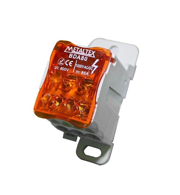 Bloque terminal modular hasta 250A serie BDA - 8 vías - 125A