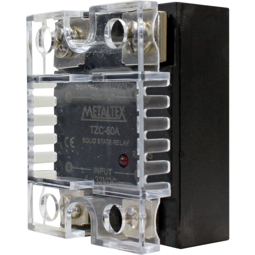 Relé de estado sólido SSR monofásico 1NA control DC 4 a 32VDC con carga de 48 a 440VAC serie TZC - 60A - 48VDC a 440VAC