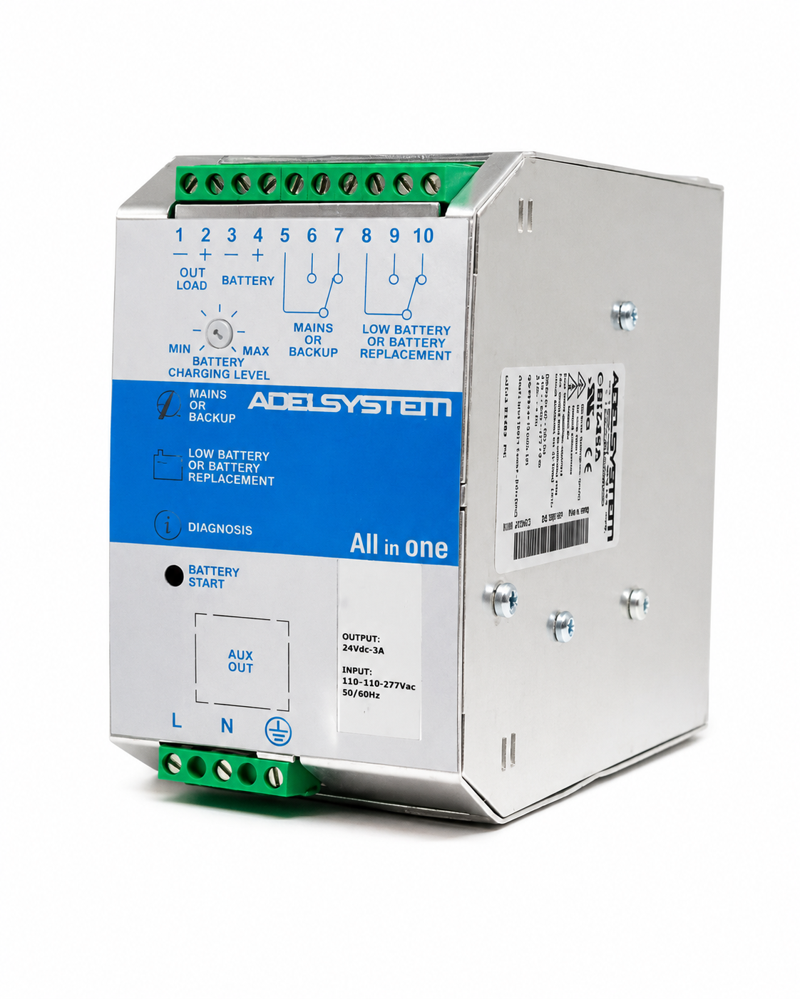 UPS en DC riel din entrada 115~230VAC salida 24V 3A