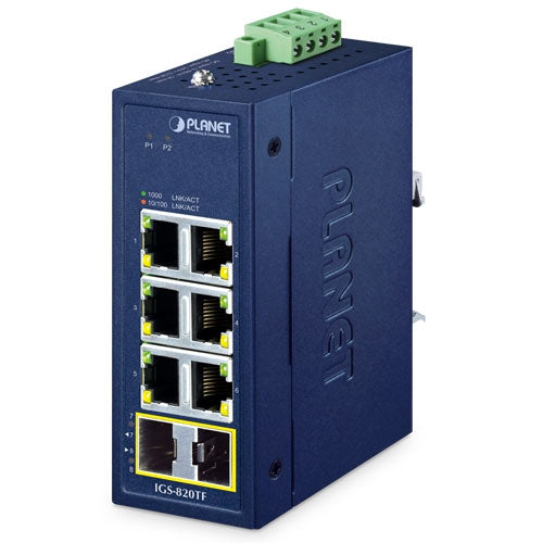 Switch Industrial Compacto 6-Port 10/100/1000T + 2-Port 100/1000X SFP