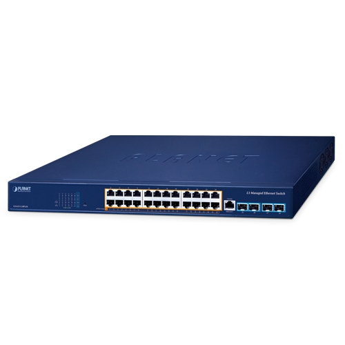 Switch Ethernet Gestionado GS-6311-24PL4X L3 de 24 Puertos 10/100/1000T 802.3at PoE + 4 Puertos 10G SFP+