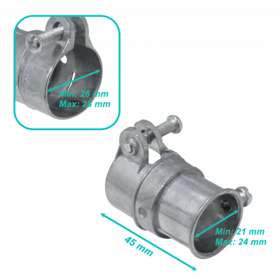 MEMT34P Adaptador metálico de unión para tubo EMT de 3/4 pulgada a conduit flexible 21-24/26-28mm