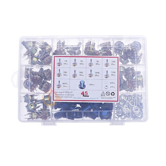 Conjunto de 45 unidades de potenciómetros modelo WH148