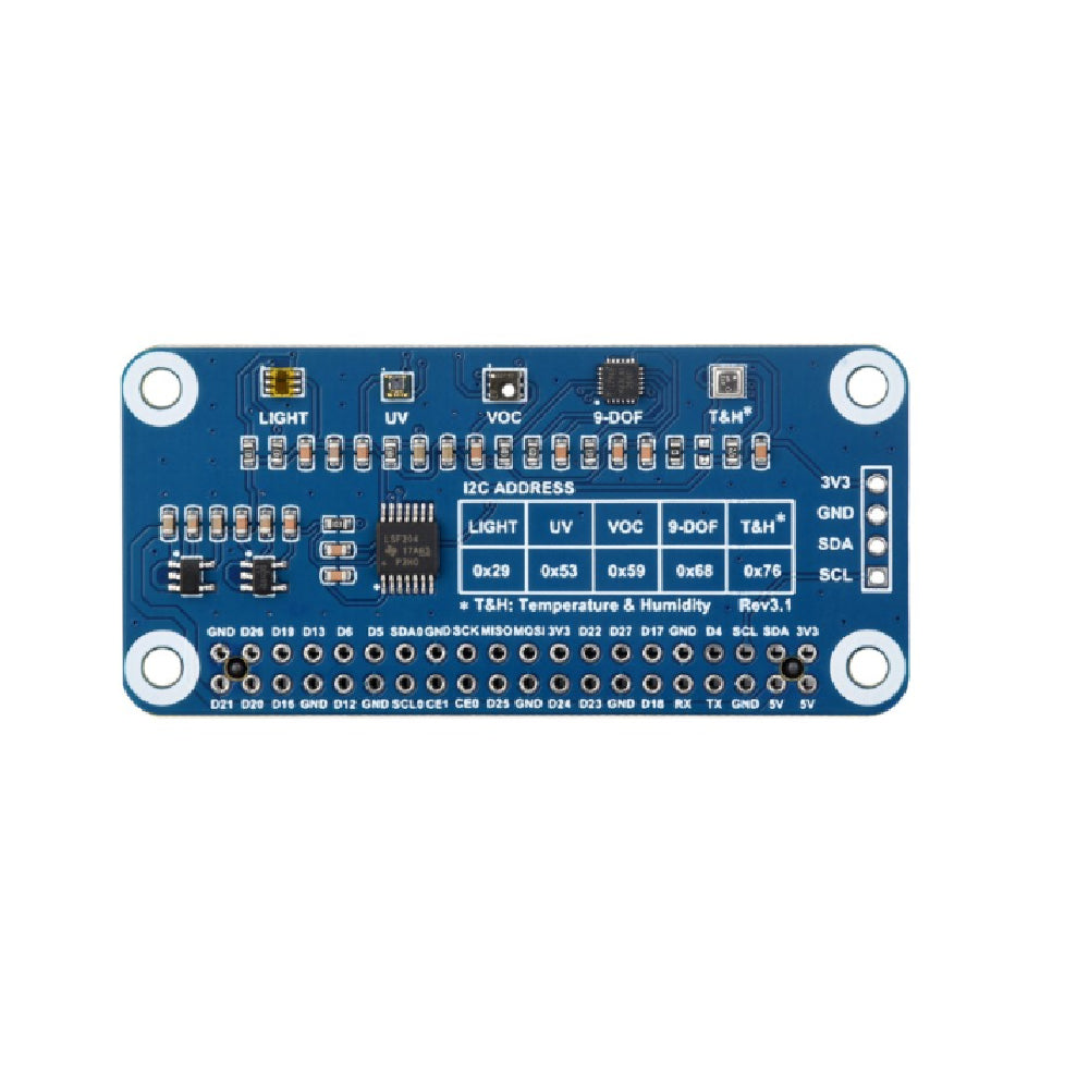 Sombrero Sensor para Raspberry Pi – Unidad Integrada de Múltiples Parámetros Ambientales I2C